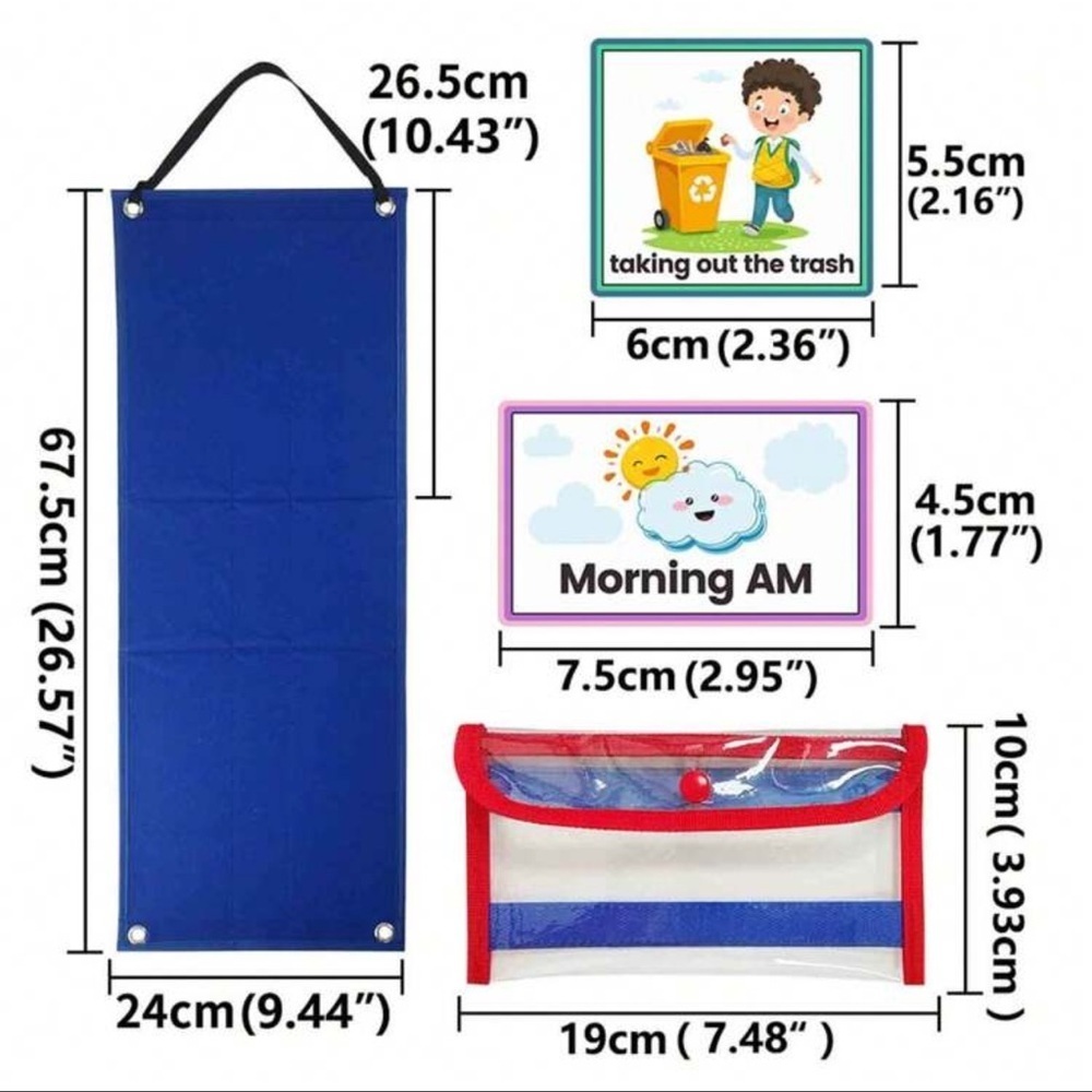1pc Reusable Daily Schedule Visual Time Table, Routine Work Plan With 70 Picture - Picture 2 of 10